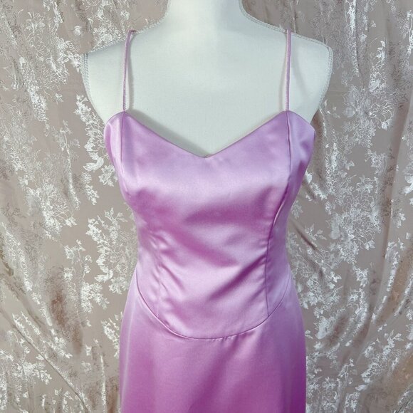 y2k Vintage Nicole Miller NY Pink Purple Formal Prom Dress Evening Gown Size 4 - Picture 2 of 11